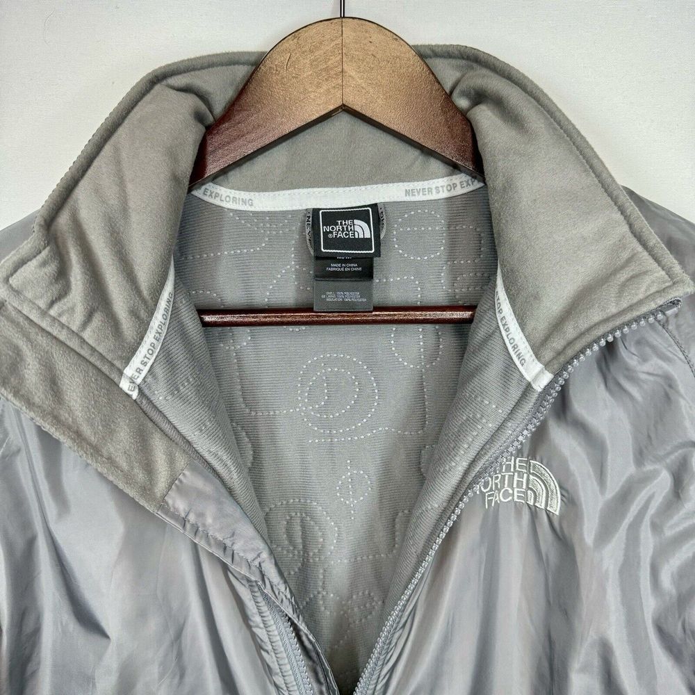 The North Face Womens Gray Zip Up Lightweight Jacket Coat Fleece Lined Sz Medium